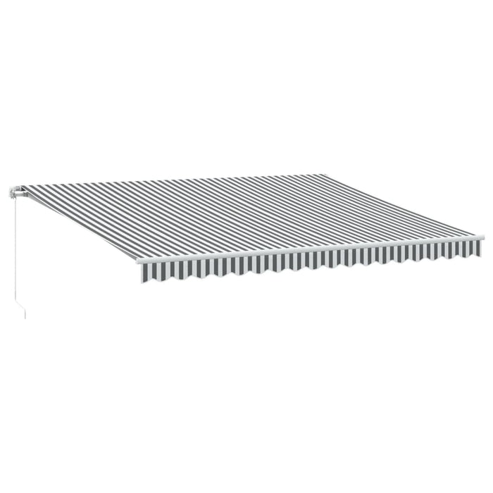 Copertină retractabilă manual cu LED, antracit/alb, 450x350 cm