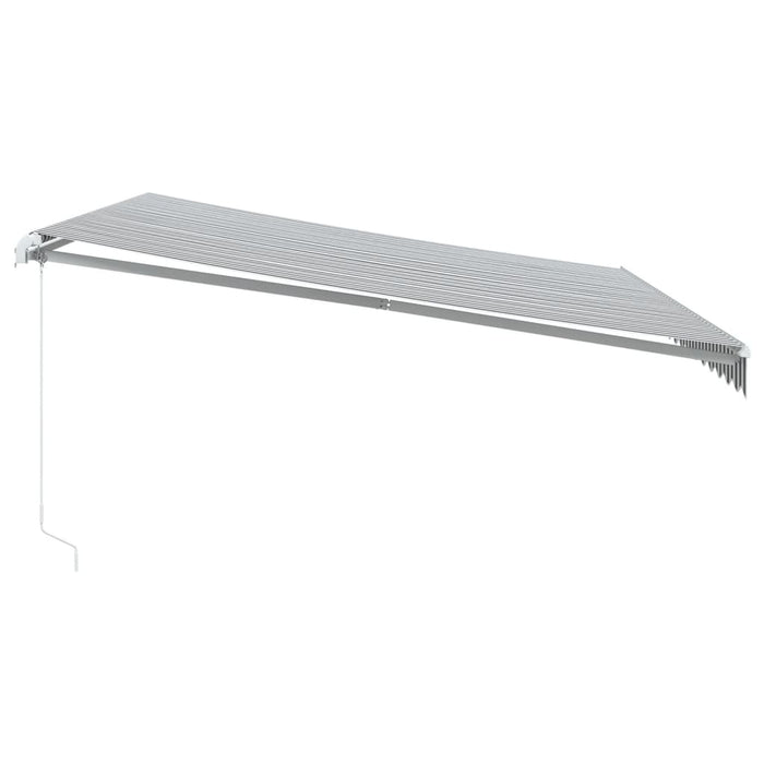 Copertină retractabilă manual cu LED, antracit/alb, 450x350 cm