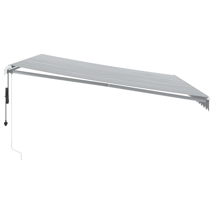 Copertină retractabilă automat cu LED, antracit/alb, 450x350 cm