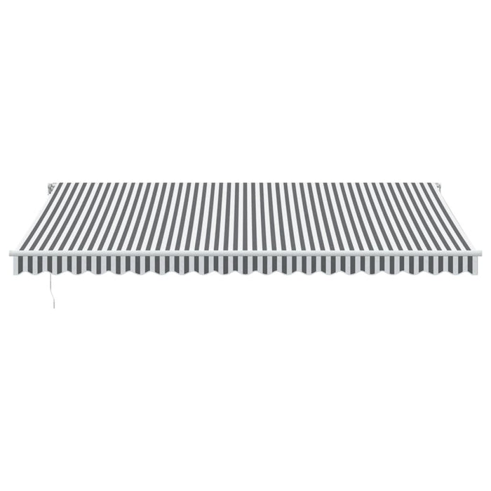 Copertină retractabilă manual cu LED, antracit/alb, 500x350 cm