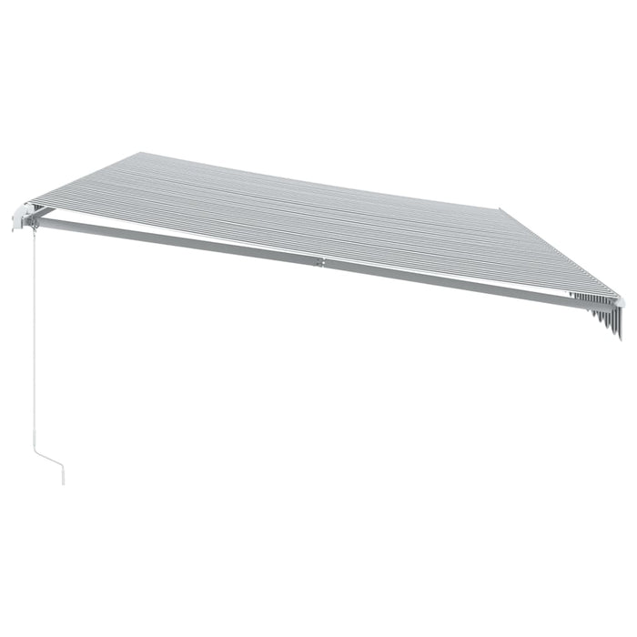 Copertină retractabilă manual cu LED, antracit/alb, 600x350 cm