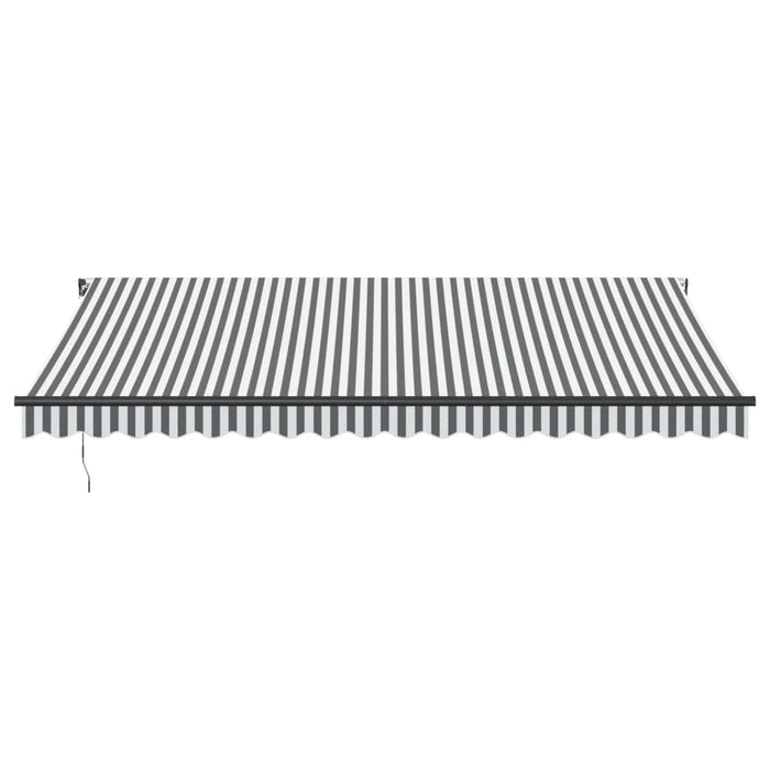 Copertină retractabilă manual cu LED-uri antracit/alb 450x350cm