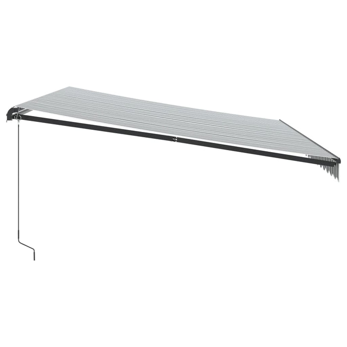 Copertină retractabilă manual cu LED-uri antracit/alb 500x350cm