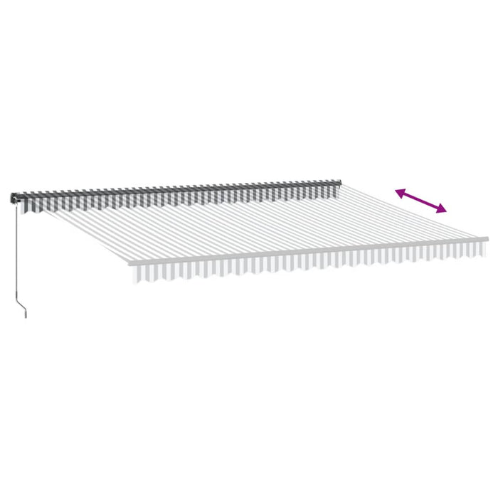 Copertină retractabilă manual cu LED-uri antracit/alb 500x350cm