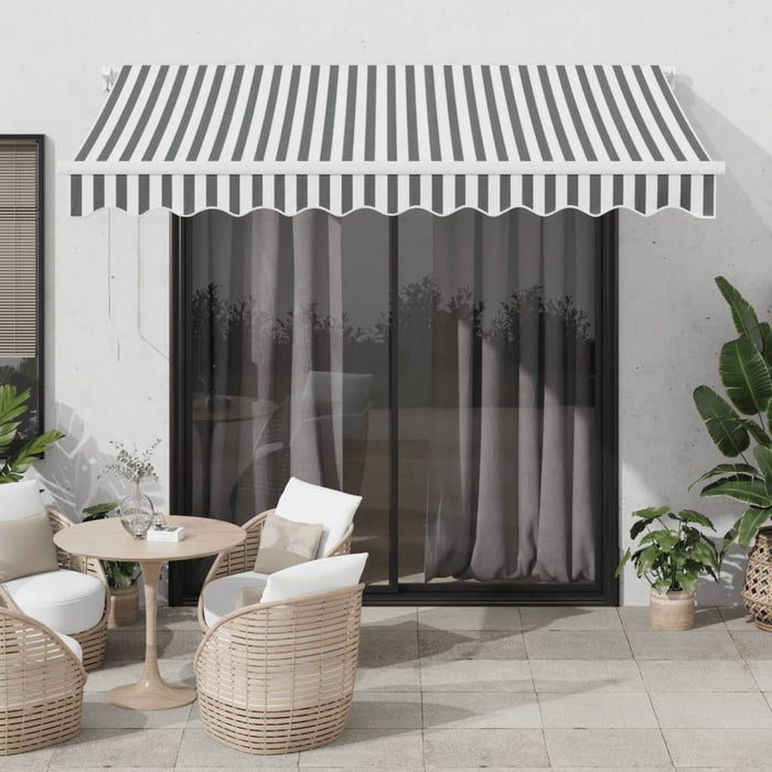 Copertină retractabilă manual, antracit/alb, 300x250 cm