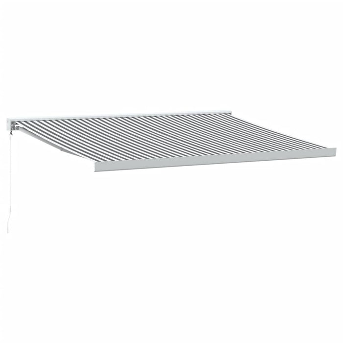 Copertină retractabilă antracit/alb, 4x3 m, textil/aluminiu