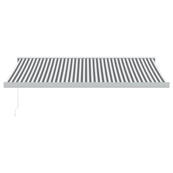 Copertină retractabilă antracit/alb, 4x3 m, textil/aluminiu