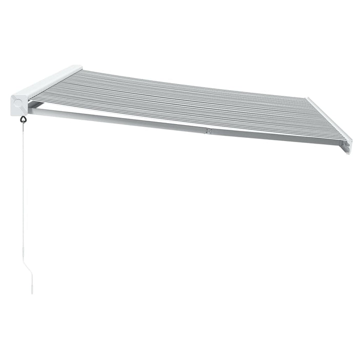 Copertină retractabilă antracit/alb, 4x3 m, textil/aluminiu