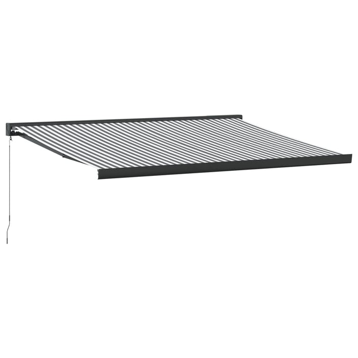 Copertină retractabilă antracit/alb, 4x3 m, textil/aluminiu