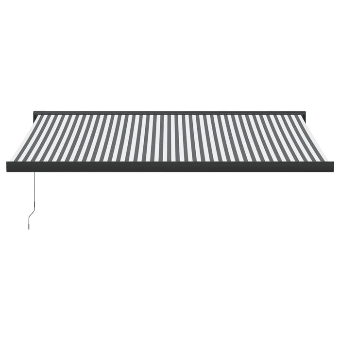 Copertină retractabilă antracit/alb, 4x3 m, textil/aluminiu