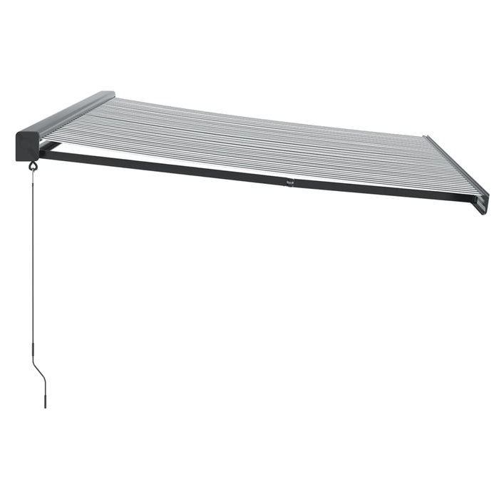 Copertină retractabilă antracit/alb, 4x3 m, textil/aluminiu