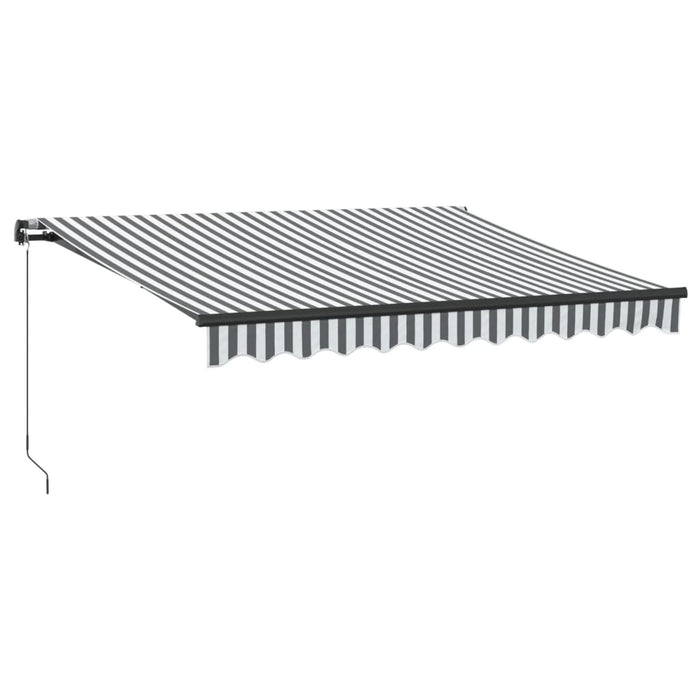 Copertină retractabilă manual cu LED, antracit/alb, 300x250 cm