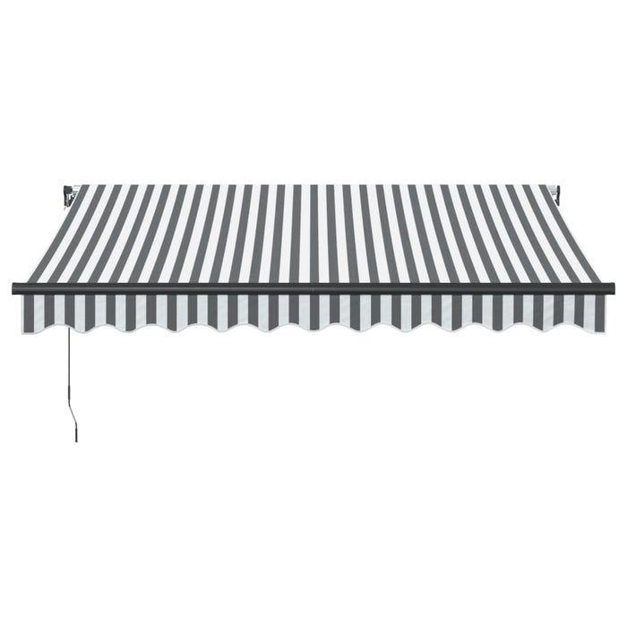 Copertină retractabilă manual cu LED, antracit/alb, 300x250 cm