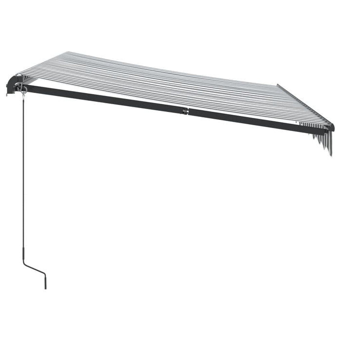 Copertină retractabilă manual cu LED, antracit/alb, 300x250 cm