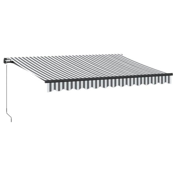 Copertină retractabilă manual cu LED, antracit/alb, 350x250 cm