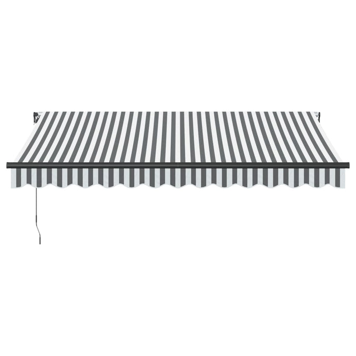 Copertină retractabilă manual cu LED, antracit/alb, 350x250 cm