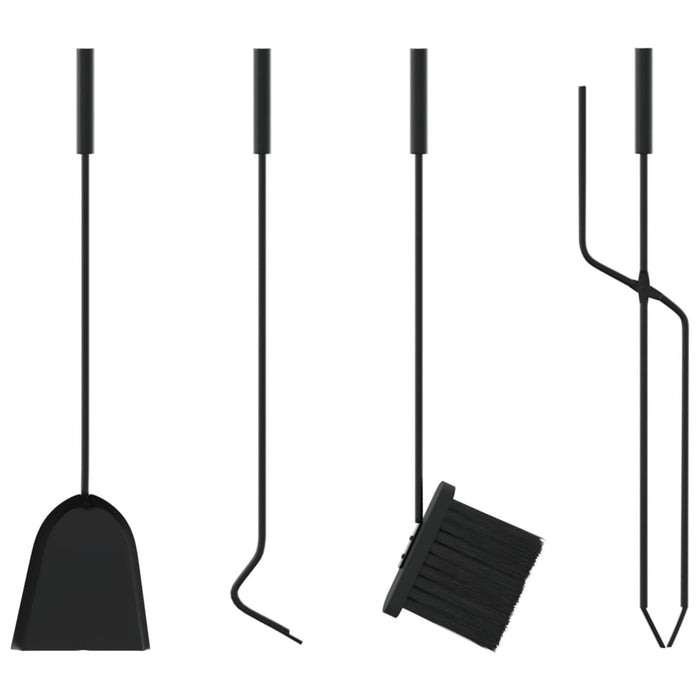 Set de unelte pentru șemineu, 5 piese, 23x15x66 cm, oțel