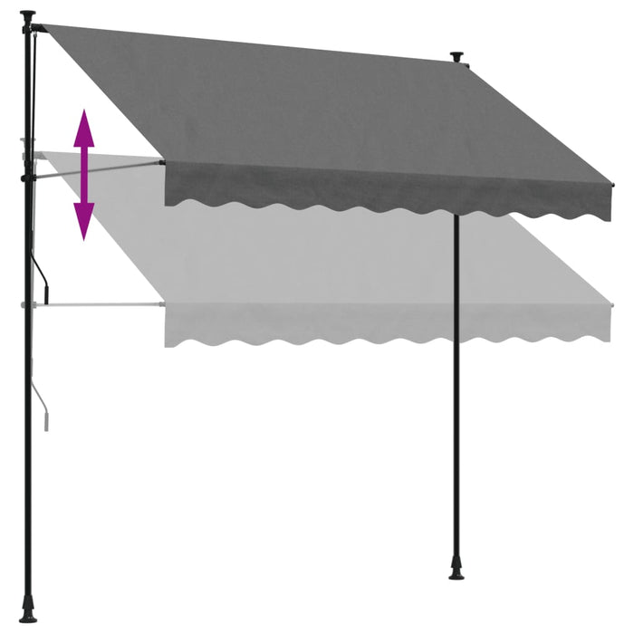 Copertină retractabilă, antracit, 250x150 cm, țesătură și oțel