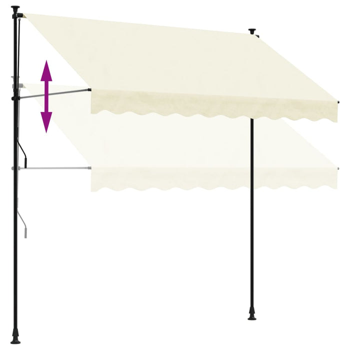 Copertină retractabilă, crem, 250x150 cm, țesătură și oțel