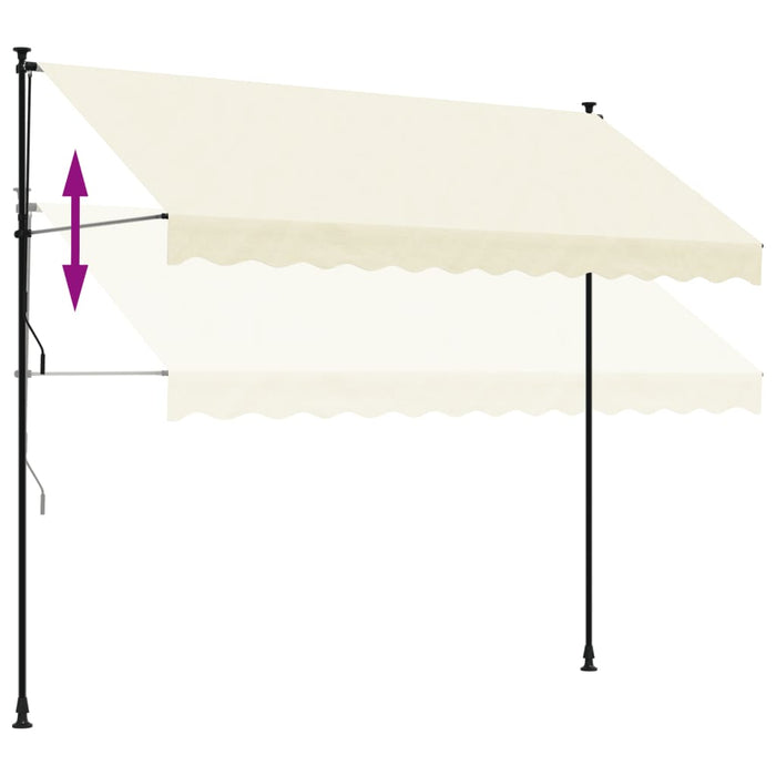 Copertină retractabilă, crem, 300x150 cm, țesătură și oțel