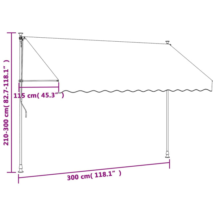 Copertină retractabilă, crem, 300x150 cm, țesătură și oțel