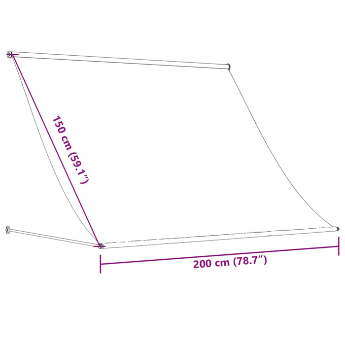 Copertină retractabilă, antracit, 200x150 cm, țesătură și oțel