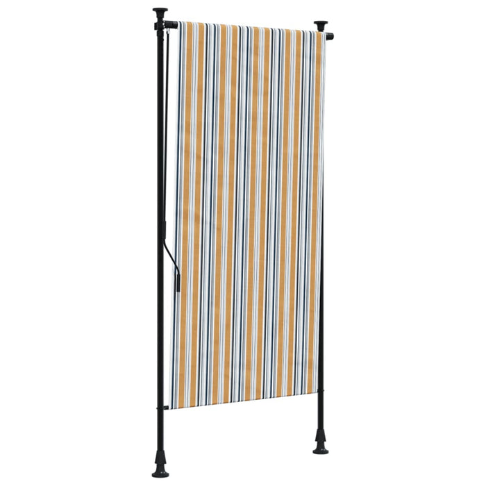 Jaluzea rulou de exterior galben/alb 100x270 cm țesătură/oțel