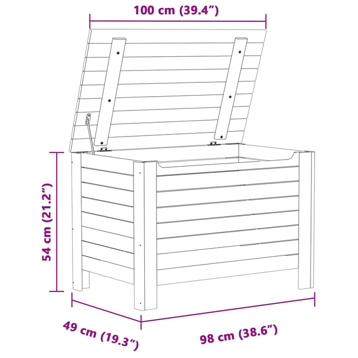 Cutie de depozitare cu capac "RANA" 100x49x54cm, lemn masiv pin