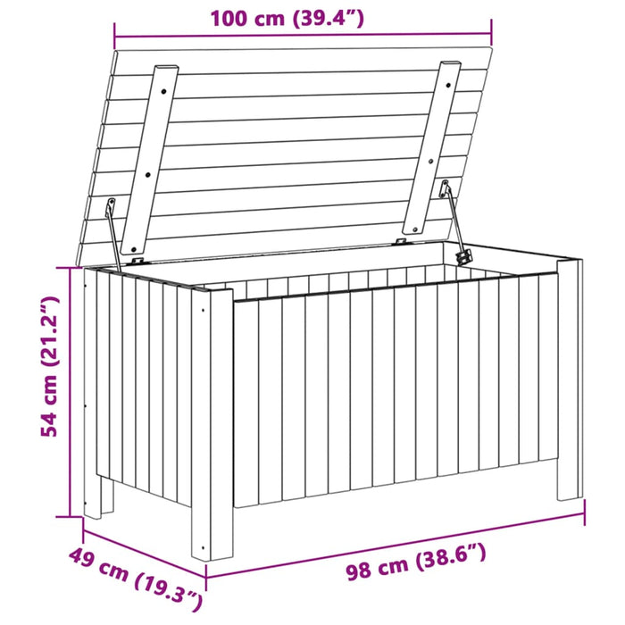 Cutie de depozitare cu capac "RANA" 100x49x54cm, lemn masiv pin