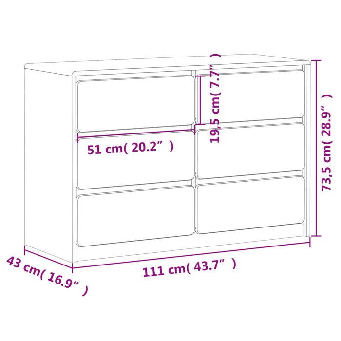 Dulap cu sertar "SAUDA" stejar 111x43x73,5 cm lemn masiv de pin