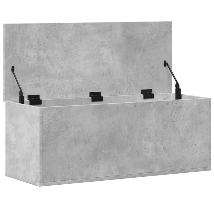 Cutie de depozitare, gri beton, 90x35x35 cm, lemn prelucrat