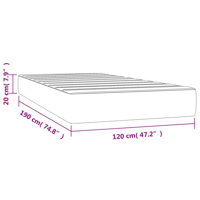 Saltea de pat cu arcuri, crem, 120x190x20 cm, textil