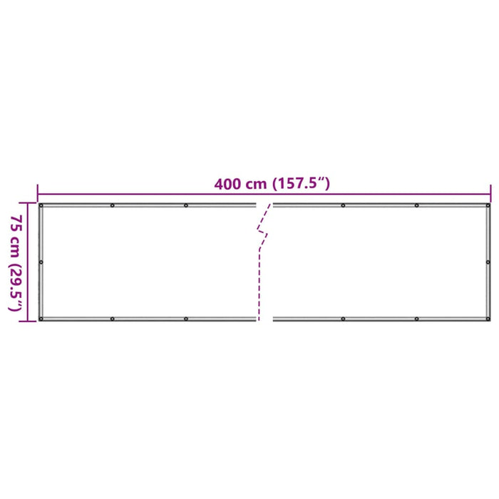 Paravan de balcon, crem, 400x75 cm, PVC