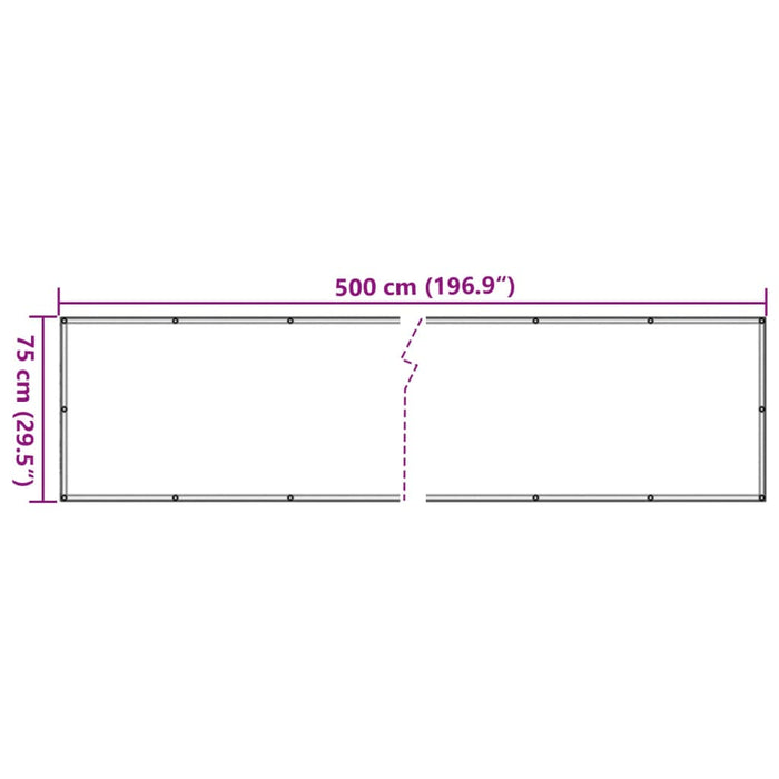 Paravan de balcon, crem, 500x75 cm, PVC