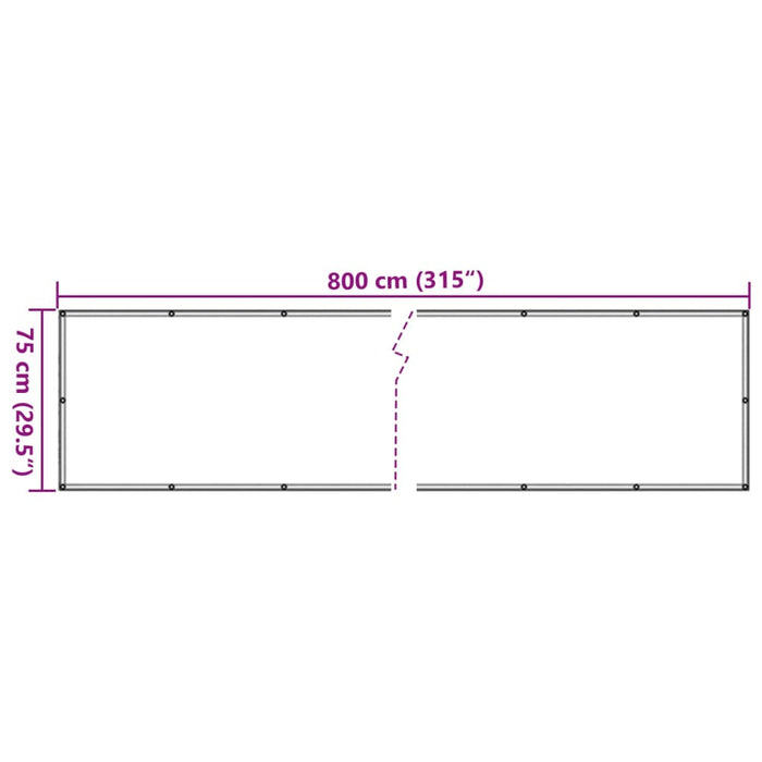 Paravan de balcon, crem, 800x75 cm, PVC