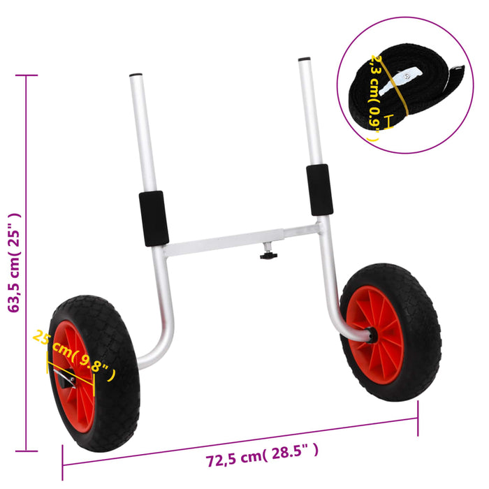 Cărucior de caiac detașabil, 100 kg, aluminiu