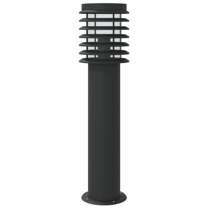 Lampă exterioară de podea cu senzor, negru, 60 cm, oțel inox