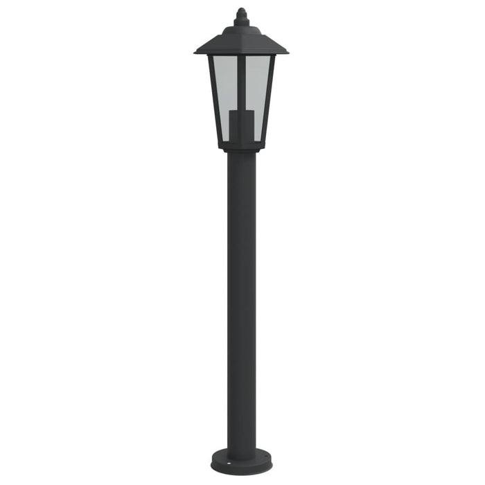 Lampă exterioară de podea, negru, 80 cm, oțel inoxidabil