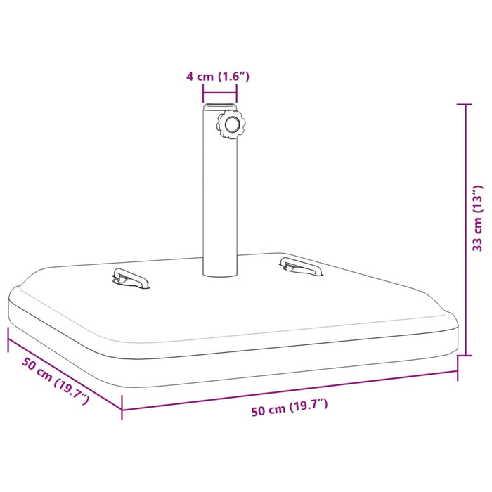 Suport umbrelă pentru stâlpi Ø38 / 48 mm, 27 kg, pătrat