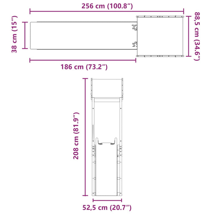 Set de joacă pentru exterior, lemn masiv de pin