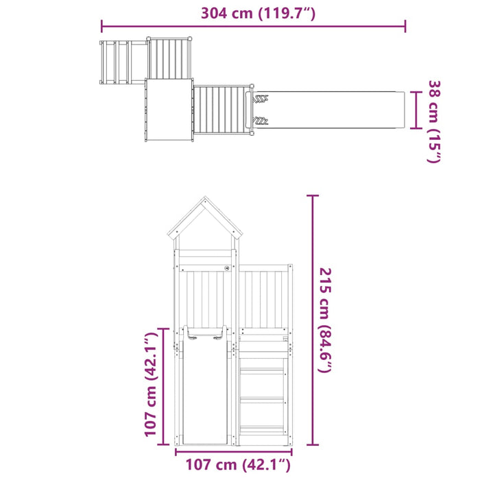 Set de joacă pentru exterior, lemn de pin impregnat