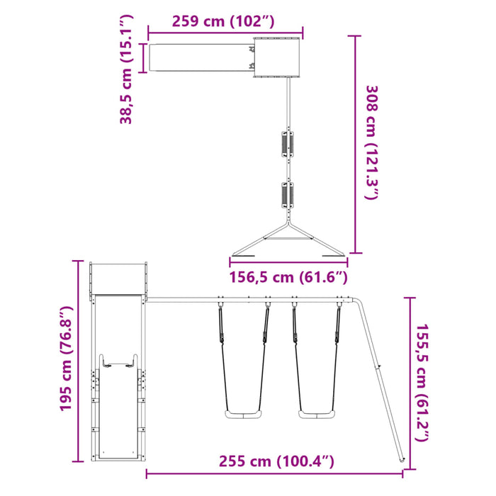 Set de joacă pentru exterior, lemn de pin impregnat