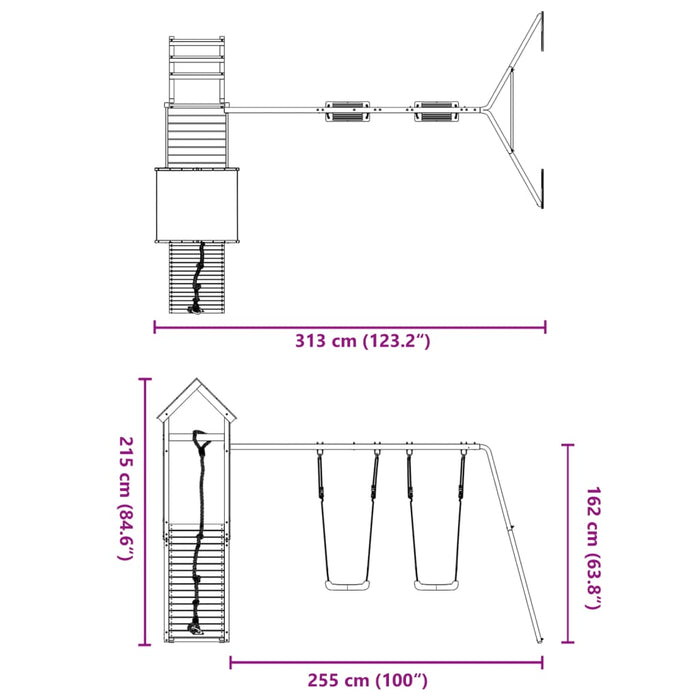 Set de joacă pentru exterior, lemn de pin impregnat