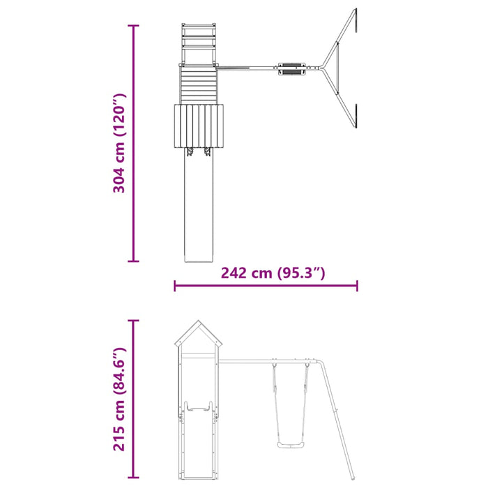 Set de joacă pentru exterior, lemn masiv de douglas