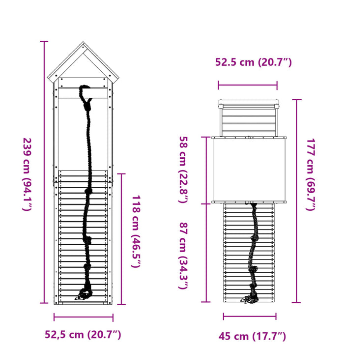 Set de joacă pentru exterior, lemn masiv de pin