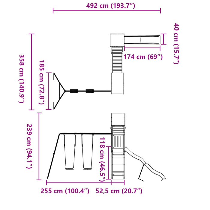 Set de joacă pentru exterior, lemn de pin impregnat