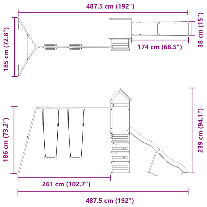 Set de joacă pentru exterior, lemn de pin impregnat