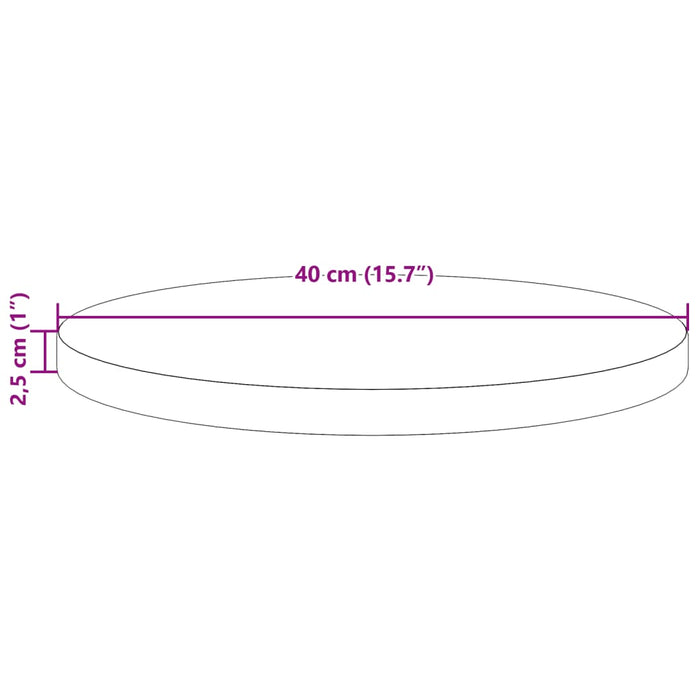 Blat de masă rotund, maro ceruit, Ø40x2,5 cm, lemn masiv de pin