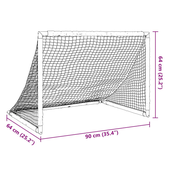 Poartă de fotbal pentru copii, pliabilă, negru, 90x64x64 cm