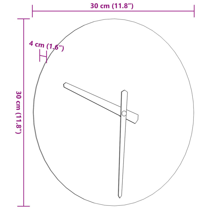 Ceas de perete cu scale luminoase și indicatori, galben, Ø30 cm